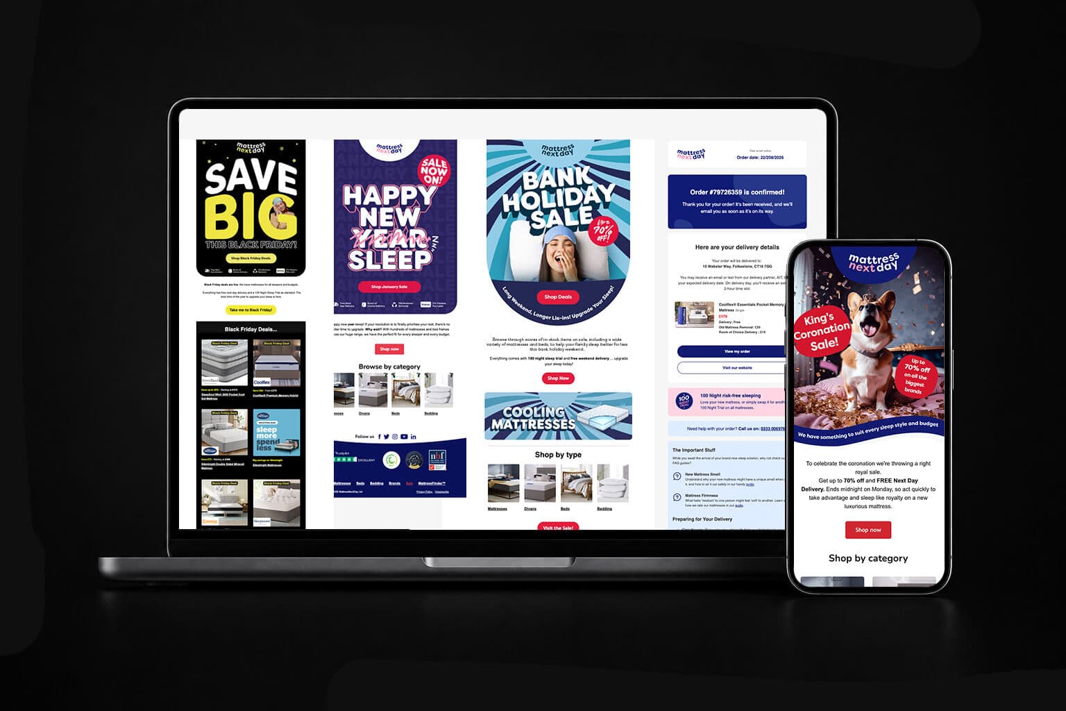Responsive ecommerce email designs