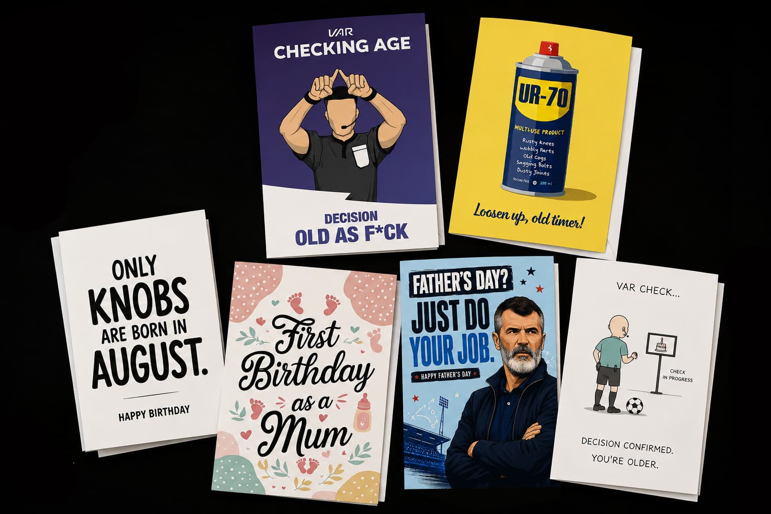 Selection of Alice & Alan greeting card designs