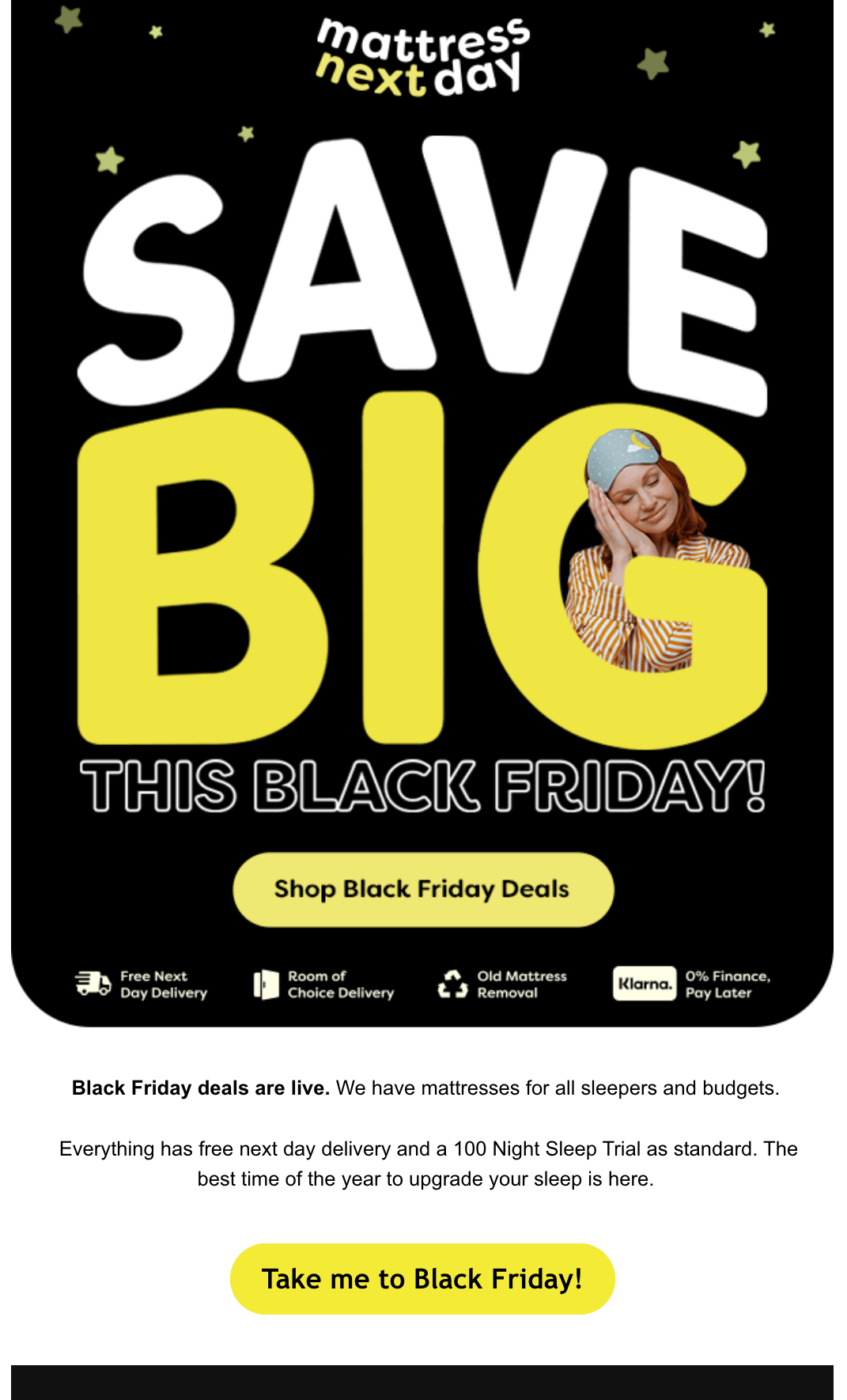 Black Friday promotional email campaign